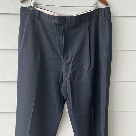 Brooks brothers 346 dress pants 40x32 Blue Wool Trousers Slacks Cuffed Hem - Picture 1 of 10